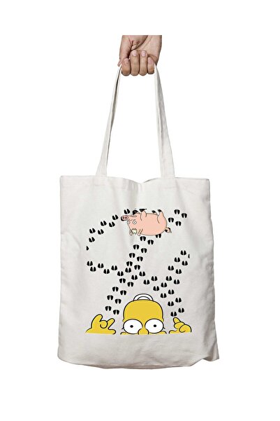 ART HEDİYE The Simpsons Pig - حقيبة دائمة مطبوعة قابلة للغسل
