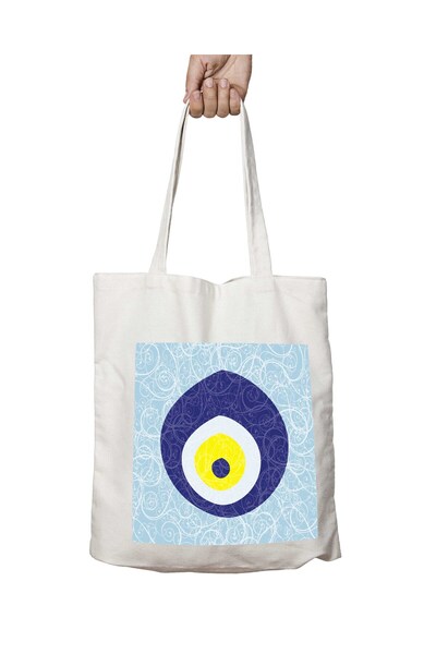 ART HEDİYE Mashallah Evil EYe - Two Sides Permanent Printed, Washable Shoulde...