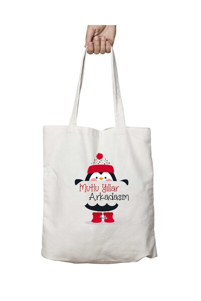 ART HEDİYE حقيبة قابلة للغسل بطبعة Happy Birthday Penguin - My Friend Lasting