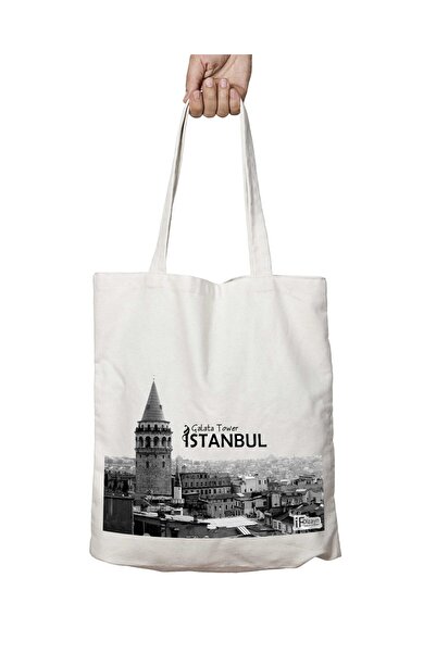 ART HEDİYE حقيبة قابلة للغسل مطبوعة بشكل دائم على الجانبين من برج جالاتا في ا...