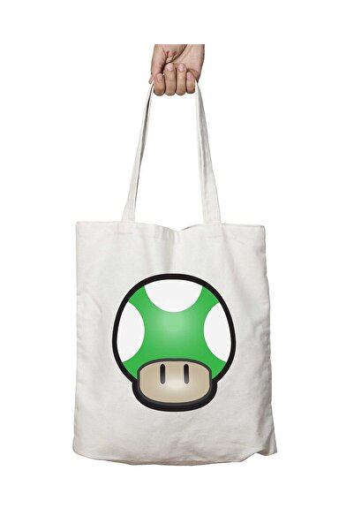 ART HEDİYE سوبر ماريو فطر - حقيبة كتف قابلة للغسل وطباعة دائمة على الجانبين