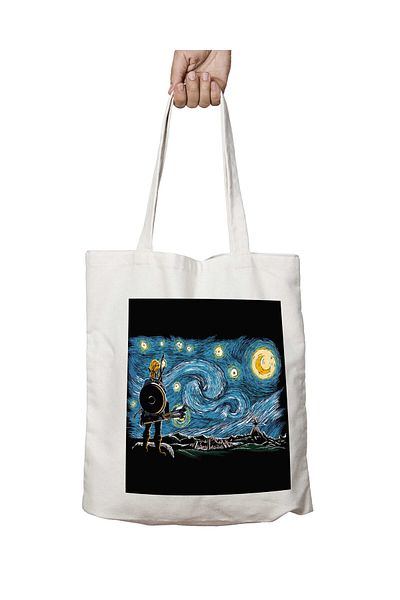 ART HEDİYE Zelda Legend - Πλενόμενη Starry Breath School and Beach Shoulder Tote Bag με μόνιμη εκτύπωση σε δύο πλευρές