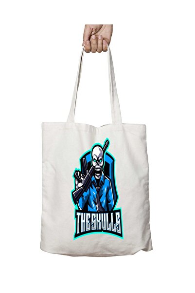 ART HEDİYE The Skulls Skull - حقيبة كتف قابلة للغسل ومطبوعة على الجانبين