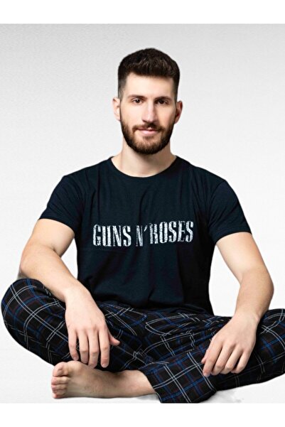 Ercan Men's Short Sleeve Pajama Set