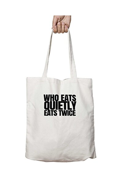 ART HEDİYE حقيبة ريس قابلة للغسل بطباعة دائمة على الجانبين - من يأكل