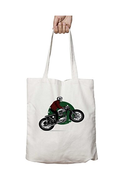 ART HEDİYE Skeleton Motorbike - Двостороння сумка з постійним принтом, яку мо...