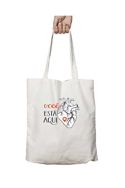 ART HEDİYE Washable Heart Printed School and Beach Tote Bag - Shoulder and Cl...