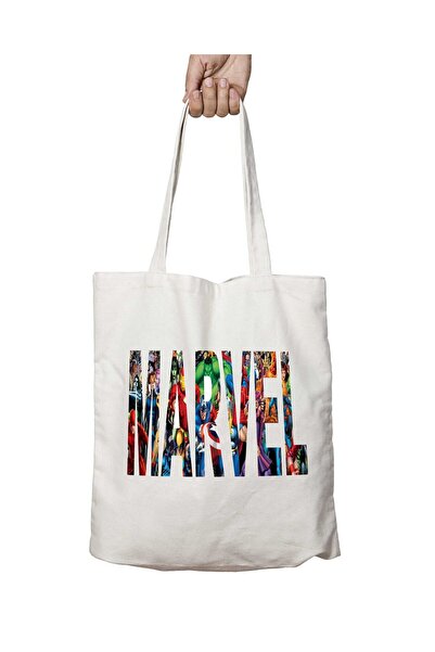 ART HEDİYE شعار مارفل - حقيبة كتف مطبوعة على الجانبين وقابلة للغسل