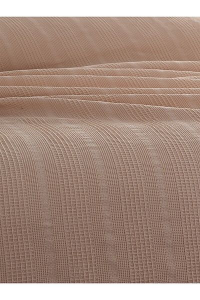 Sevim زيت الوافل بيج 160×230 سم، 100% قطن، تصميم قرص العسل