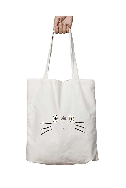 ART HEDİYE Sweet Neighbor Face - Totoro Studio Ghibli πλενόμενη τσάντα με στάμπα με δύο πλευρές που διαρκεί
