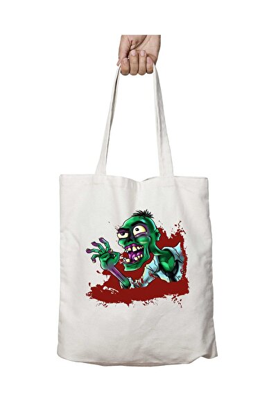 ART HEDİYE Zombie 011 - حقيبة مدرسية وشاطئية قابلة للغسل بطباعة دائمة على الج...