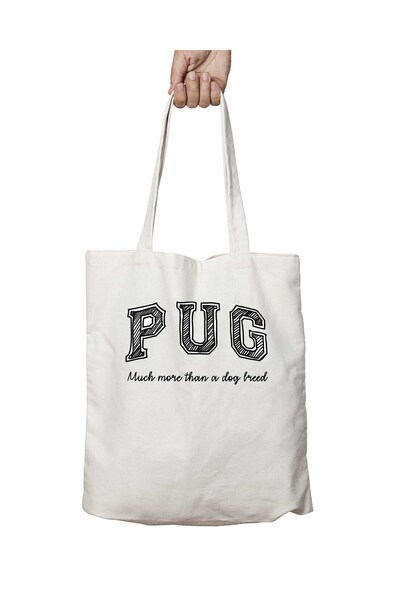 ART HEDİYE حقيبة PUG - MUCH MORE THAN A DOG قابلة للغسل ومطبوعة على الجانبين