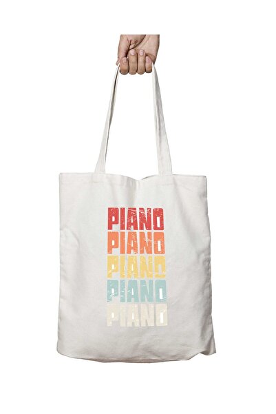 ART HEDİYE حقيبة بيانو مطبوعة قابلة للغسل - تدوم على الجانبين