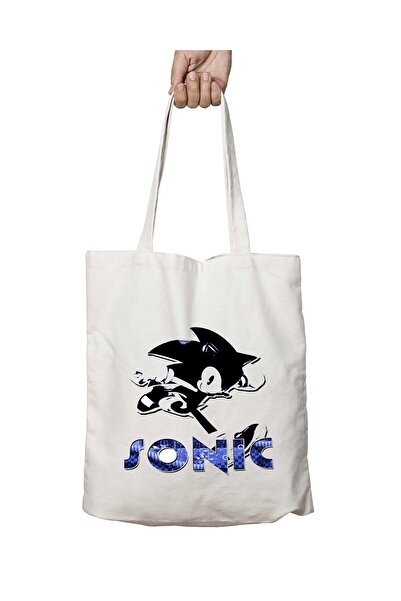 ART HEDİYE حقيبة كتف سونيك ريترو مطبوعة - قابلة للغسل ومتينة، للشاطئ والمدرسة