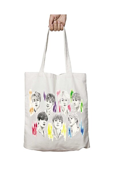 ART HEDİYE تصميم جديد BTS ملون على الجانبين حقيبة مطبوعة قابلة للغسل