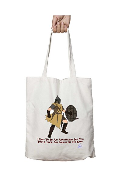 ART HEDİYE Skyrim - حقيبة Arrow In The Knee قابلة للغسل ومطبوعة على الجانبين