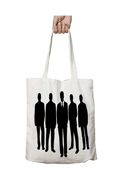 ART HEDİYE Silhouette Printed Boss and EmploYees Washable Shoulder Tote Bag -...