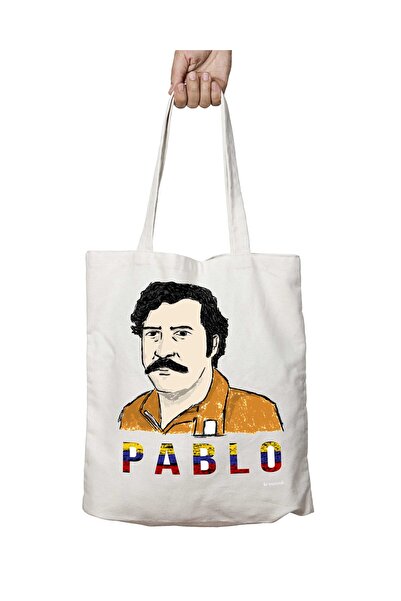 ART HEDİYE حقيبة بابلو إسكوبار قابلة للغسل بطباعة زيتية دائمة على الجانبين