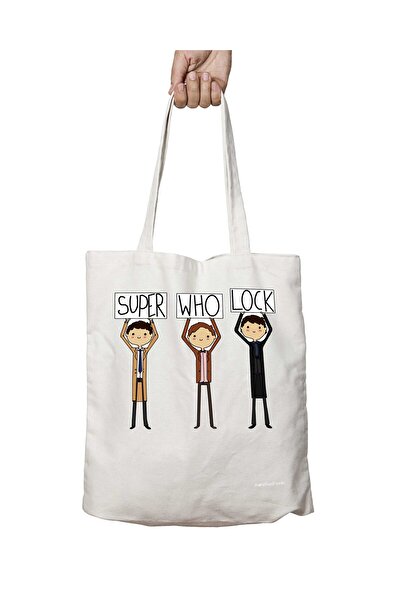 ART HEDİYE سوبر هو لوك - حقيبة قابلة للغسل مطبوعة على الجانبين