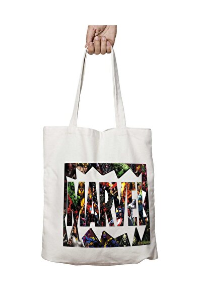 ART HEDİYE Marvel Logo Printed Washable cartoon Bag - Two Sides Permanent