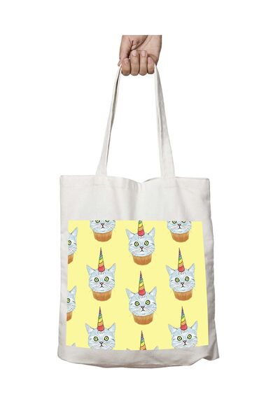 ART HEDİYE Unicat Cat Pattern - حقيبة دائمة وقابلة للغسل