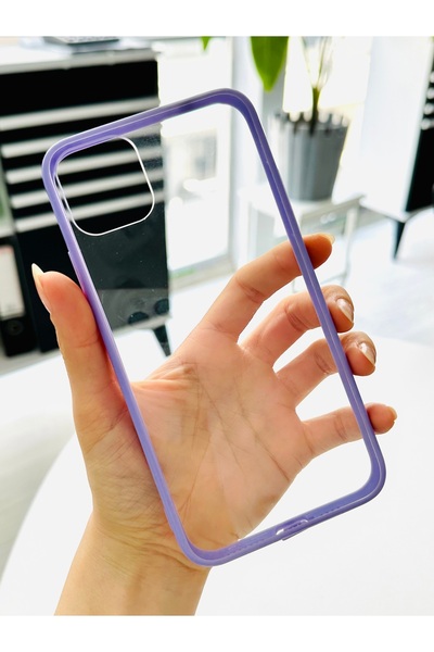 Go Aksesuar Apple Iphone 11 Promax Kenarı Renkli Darbe Önleyici Şeffaf Siliko...