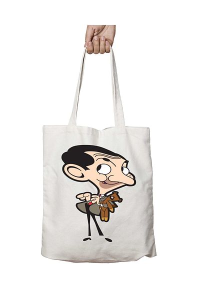 ART HEDİYE Mr. Bean Geantă de umăr pentru școală, lavabilă, imprimată pe două fețe