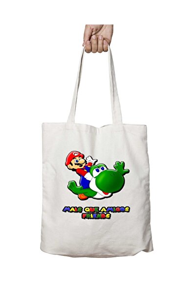 ART HEDİYE فريندز - حقيبة ماريو اند يوشي مطبوعة دائمة قابلة للغسل