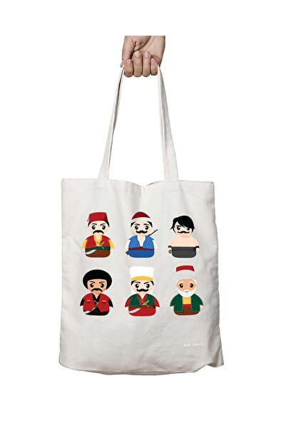 ART HEDİYE Ottoman Characters - Двостороння сумка з постійним принтом, яку мо...