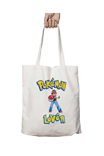 ART HEDİYE Pokemon lover Ash (2) - Washable School and Beach Shoulder Tote Ba...