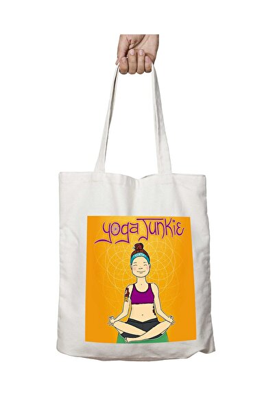 ART HEDİYE Yoga Tunkie - حقيبة يد دائمة مطبوعة قابلة للغسل للفتيات