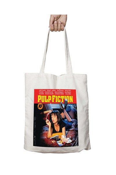 ART HEDİYE Pulp Fiction Film - Two Sides Permanent Printed Washable Bag