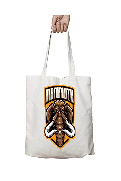 ART HEDİYE Mammoth Two Sides Permanent Printed Washable Shoulder Tote Bag - S...
