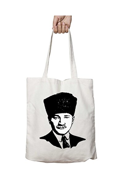 ART HEDİYE طباعة مصطفى كمال أتاتورك - حقيبة كتف دائمة قابلة للغسل