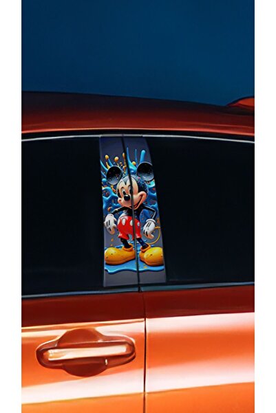 YENİ CREATİVE Araç Kapı Direk Kaplama Folyosu Micky Mouse Desenli (SAĞ SOL TA...