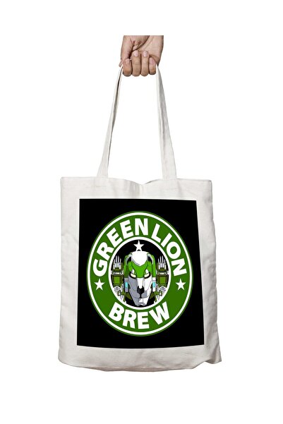 ART HEDİYE Voltron Green Lion Brew coffee - Two Sided, Washable Shoulder Tote...