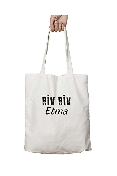 ART HEDİYE Riv Riv Etma - Permanent Printed Washable Shoulder Tote Bag, Two S...