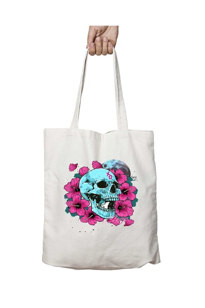 ART HEDİYE Сумка з принтом «Черепні троянди» з двома сторонами, що можна прати