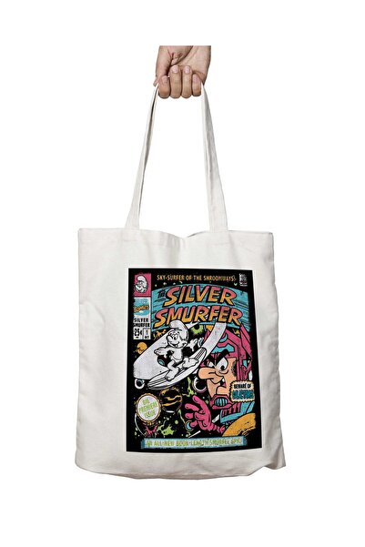 ART HEDİYE Smurfer Silver Surfer - Мийний двосторонній мішок з принтом