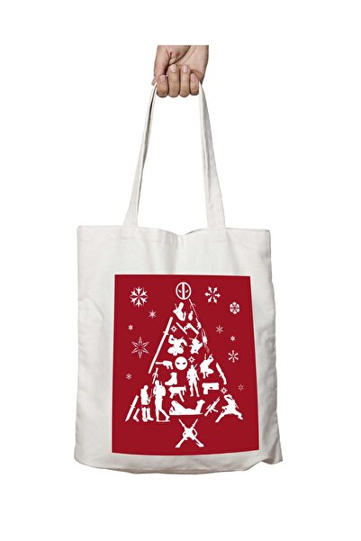 ART HEDİYE Різдвяна ялинка Дедпул - двостороння сумка з міцним принтом, що мо...