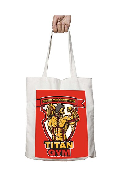 ART HEDİYE Attack On Titan Titan GYm - Two Sided Permanent Printed Washable Bag