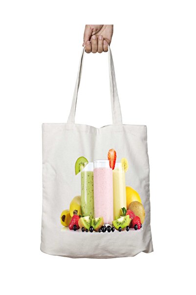 ART HEDİYE Shakes cocktail - Two Sides Permanent Printed Washable Bag