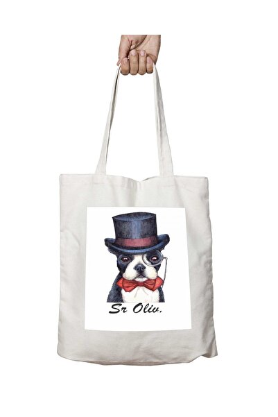 ART HEDİYE نمط كلب أوليفيرا - حقيبة كتف دائمة قابلة للغسل، للشاطئ والمدرسة