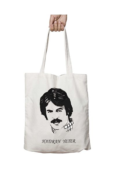 ART HEDİYE Ferdi TaYfur - Souvenir Enough Two Sides Permanent Printed Shoulder Tote Bag, Washable