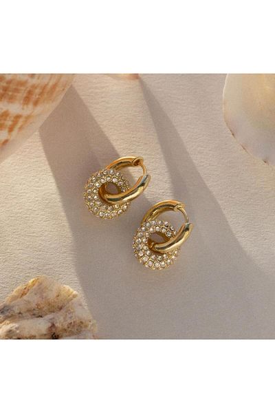G Sport POLO Gold Zircon Stone Donut Earrings