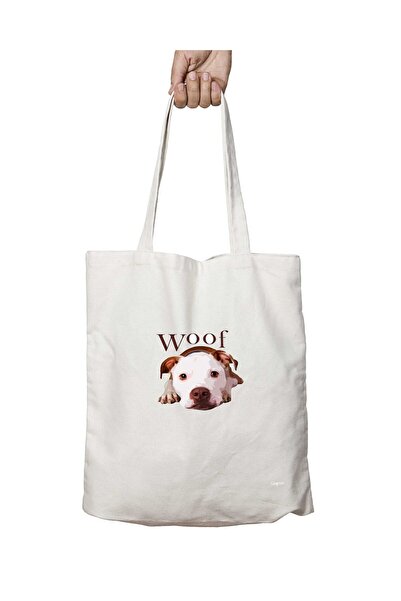 ART HEDİYE Woof - Terrier Printed Washable Shoulder Tote Bag - for Permanent ...