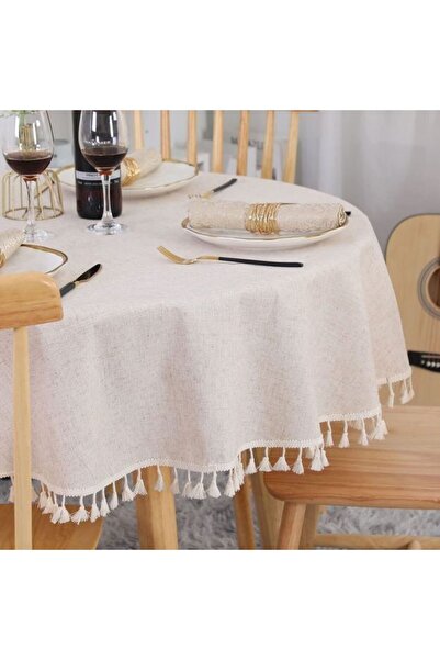 Diseno Față de masă rotundă din in