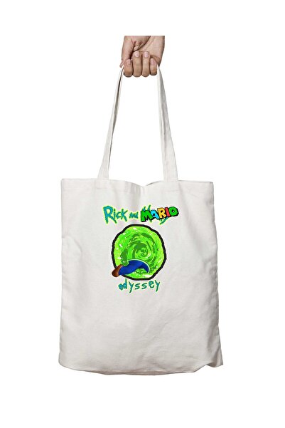 ART HEDİYE حقيبة ريك اند ماريو أوديسي مطبوعة قابلة للغسل - تدوم على الجانبين