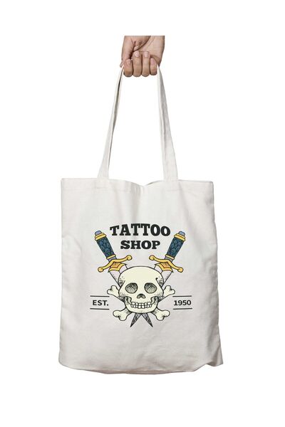 ART HEDİYE متجر الوشم - حقيبة مدرسية وشاطئ بنمط جمجمة تدوم على الجانبين وقابل...