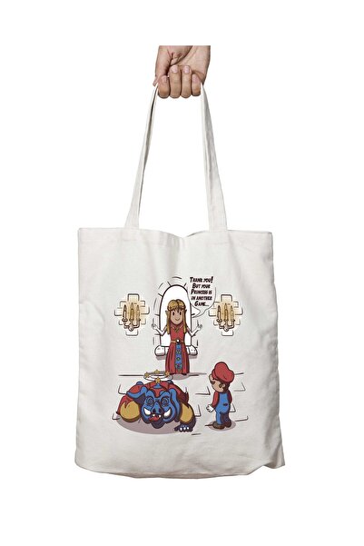 ART HEDİYE Zelda Mario Wrong Game - Washable Printed Two Sided Permanent Bag
